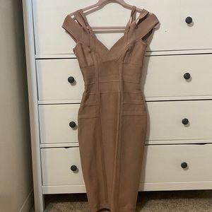 House of Cb off shoulder bandage dress